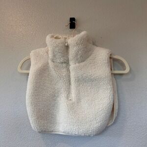 HM Womens Sherpa Fleece Quarter Zip Dickey Vest Cream One Size Layering